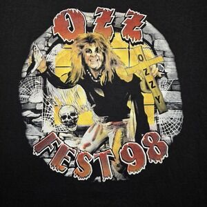 Vintage Ozzfest 1998 Ozzy Osbourne Tour Logo 7 T Shirt Men's XL Black Band Tee